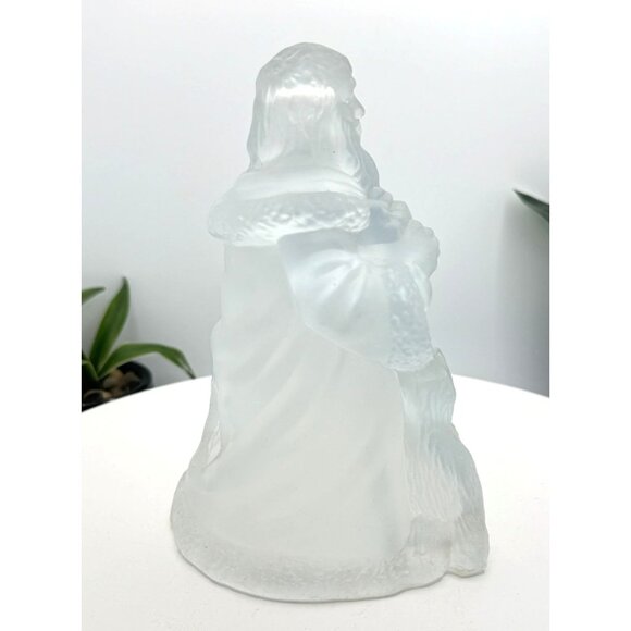 Frosted Glass Santa with Deer 6" Table Lamp Corded Light By Crystal Clear - Picture 6 of 10
